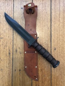 Camillus: Original Camillus NY USA made Marine Corp Combat Knife with Leather Sheath