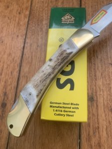 Puma SGB Knife: Puma 2023 SGB Warden Stag Handle Folding Pocket Knife
