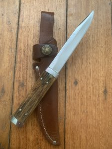 Puma Knife: Puma Vintage Pre-64 USED 3573 Boot Knife with Stag Handle & Custom Sheath