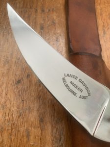 Lance Davison Custom Knife Maker Melbourne Australia Upswept Skinner
