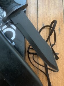 Ontario 2023 Model US NAVY MOD MK3 Dive Knife Straight Edge Knife with Plastic Sheath