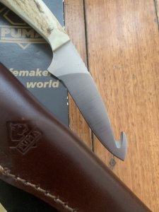 Puma Knife: Puma 2005 Pro Hunter Gut Hook Knife with Stag Antler Handle