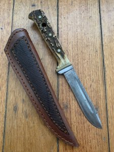 Puma Knife: Puma 11 6398 Original 'Used' 1974 Hunters-Friend with custom sheath #98474