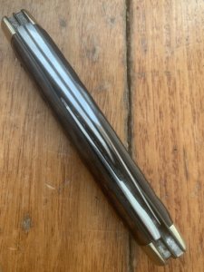 Puma Knife: Puma 1971 Rare 'USER'  'STOCK' 3 blade Fold back Knife with Red Bone Handle