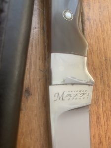 MAFFI SYDNEY AUSTRALIA Brown Handled Fixed Blade Knife With Sheath