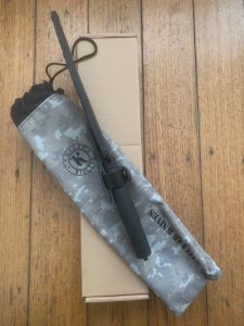 Kizlyar Knife: Kizlyar Original Phoenix Black Military Knife with Elastron Rubberised Handle and Leather Sheath #628