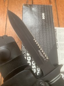 SOG Vintage Original Black Daggert- 2 Commando Dagger with Kydex Tactical Sheath