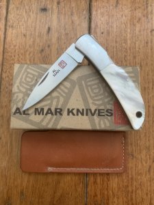 Al Mar Japan E1002P HAWK White Pearl Gentlemen's Knife in original Pouch and Box