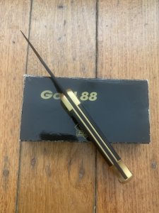 Puma Knife: Puma Rare 1988 Commando 24 Carat GOLD 88 Model Lock back Knife with Black ABS Handle & Original Box #44882