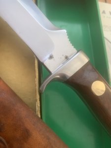 Puma Knife: Puma Rare 1969 Jacaranda White Hunter Knife with Original Box Paperwork #96744