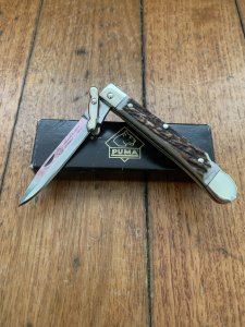 Puma Knife: Puma 2004 Small Medici Lock back Knife with Stag Handle