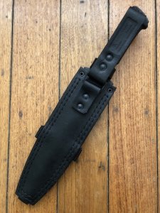 Kizlyar Knife: Kizlyar Original Phoenix 1 Military Knife with Elastron Rubberised Handle and Leather Sheath #2641