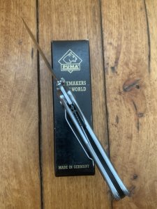 Puma Knife: Puma ADVANTEC Aluminium and Black Plain Edge Linerlock Folding Knife