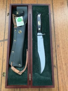 Puma Knife: Puma 1990 African Wildlife Collection 'Big Horn Ram' Bowie Knife with Ebony Handle Display Box and Warranty 125/200