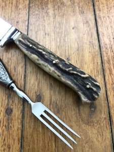 Puma Knife: Rare Nicker Knife with Built in Fork Set