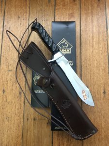 Puma Knife: Puma Special African Cape Buffalo Edition White Hunter with Black Leather Sheath