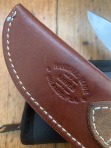 Randall Knives USA: Model 25 5" Trapper knife in Original Sheath & pouch