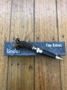 Linder Miniature Knife with Crown Stag Antler Handle and 6cm Blade