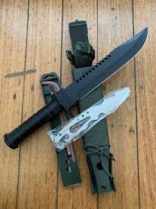 Aitor Jungle King 1 Black Tactical Combat Knife with Survival Kit