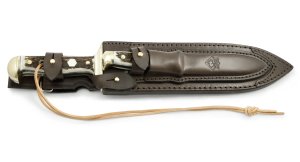 Puma Knife Sheath: Puma Original Rare late 80's early 90's Waidbesteck Dark Green Leather Knife Sheath