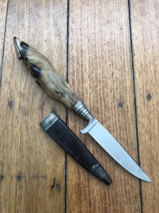 Puma Knife: Puma Handmade Circa 1930's-50's Vintage Jagdnicker Knife with Roe Deer Foot Handle