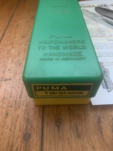 Puma Knife: Puma Original 1987 SEA HUNTER 17 6363 in Original Sheath and Box #21781