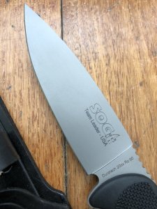SOG Vintage Original early USA model TL-01 Team Leader Tactical Knife with Heavy Duty Leather Sheath