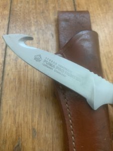 Puma Knife: Early 2000's Puma Pro Hunter Gut Hook Knife with Stag Antler Handle