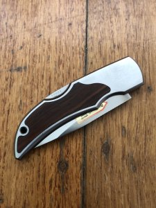 Puma Knife: Puma Mint 280850 Brushed Aluminium/Stainless/Wood Lord Folding Lock Knife