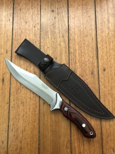 Joker Knives: Joker CR-01 Antelope with Laminated Red Wood Handle and Leather Sheath