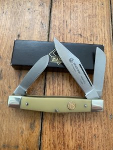 Puma Knife: Puma Original 3 Blade Stockman Knife with Cream Corelon/Delrin Handle