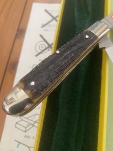 Puma Knife: Puma Original Rare 1984 Pony 620 Twin Blade Knife with Stag Antler Handle #18481