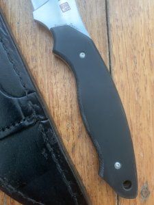 Al Mar Japan BU2-2 Backup 2 Fixed 3" Hawkbill Blade, Micarta Handle, Leather Sheath
