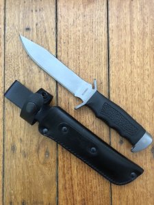 Karatel-3 Melita-K Commander Russian Hand Made Tactical Folding Knife with Leather Pouch