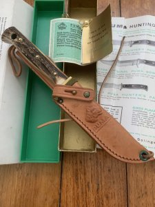 Puma Knife: Puma Hunters Pal 1969 in Original Sheath and Original Box with Warranty #96583