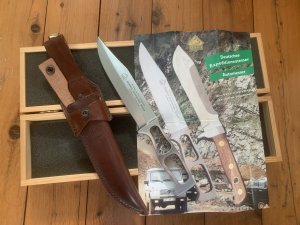 Puma Knife: Puma Rare Numbered #1747 German Expedition Knife in Original Wooden Box
