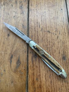 Puma Knife: 1980 Puma Bantam Folding Knife with Stag Handle #14081