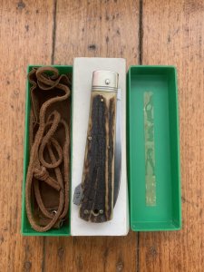 Puma Knife: Puma 941 Jagdtaschenmesser 1973 Hunting Pocket Knife with Stag Antler Handle #41371