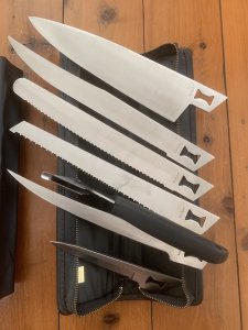Kershaw Knife: Vintage KERSHAW KAI BLADE TRADER Japanese 6 Blade Knife Set with Rubberised Handle & Case