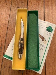 Puma Knife: Puma Original Rare 1977 Pony 620 Twin Blade Knife with Stag Antler Handle #47772
