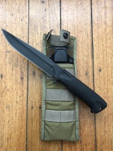 Kizlyar Knife: Kizlyar Original Korshun Military Knife with Elastron Rubberised Handle and Tactical Sheath #8016