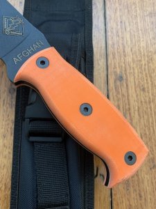 Ontario Ranger Series AFGHAN with Orange Micarta Handle and Tactical Belt Sheath