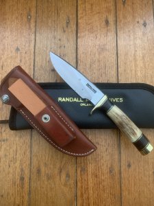 Randall Knives USA: Model 25 5" Trapper knife in Original Sheath & pouch