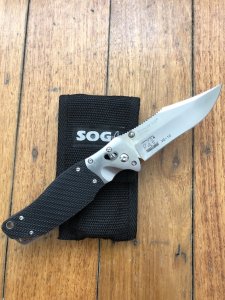 SOG Vintage Original SOG SEKI JAPAN TOMCAT 3.0 Folding Lock Knife with Original Pouch