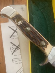 Puma Knife: Rarer 1981 Puma 6373 Skinner with Stag Antler Handle Correct Box and Warranty
