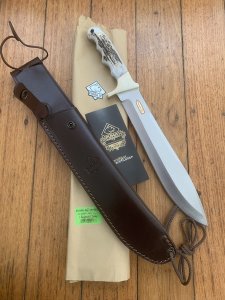 Puma Knife: Puma IP LongHorn Boar & Deer Hunter with Stag Antler Handle