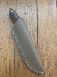 MAFFI SYDNEY AUSTRALIA *Oak Laminate Handled Fixed Blade Knife With Sheath