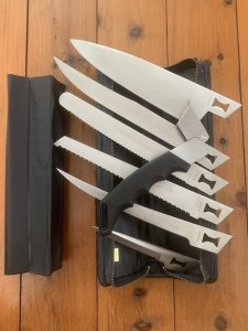 Kershaw Knife: Vintage KERSHAW KAI BLADE TRADER Japanese 6 Blade Knife Set with Rubberised Handle & Case
