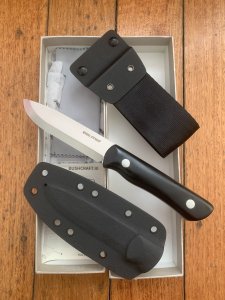 Real Steel Knives RS3725 Black BushCraft III Knife with Kydex Sheath