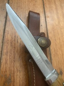 Puma Knife: Puma Vintage Pre-64 USED 3573 Boot Knife with Stag Handle & Custom Sheath